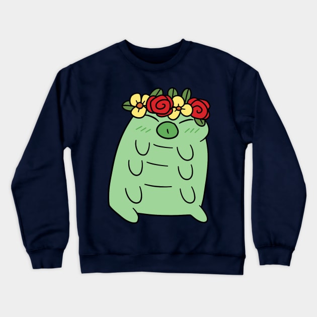 Flower Crown Waterbear Crewneck Sweatshirt by saradaboru